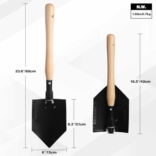 REDCAMP 23" Forces Spetsnaz Shovel, Tactical Entrenching Tool for Military Hiking, Black\nREDCAMP 23" Forces Spetsnaz Sh