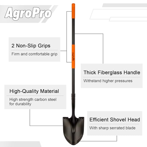  Heavy Duty Metal Shovel for Digging with Long Fiberglass Handle
| 58 Inches Metal Shovel for Digging - Heavy Duty Tool 