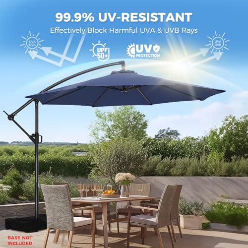 HOMSHADE 10ft Offset Patio Umbrella - UPF50+ UV Protection and Easy Tilt Adjustment for Pool Deck and Garden  
HOMSHADE 