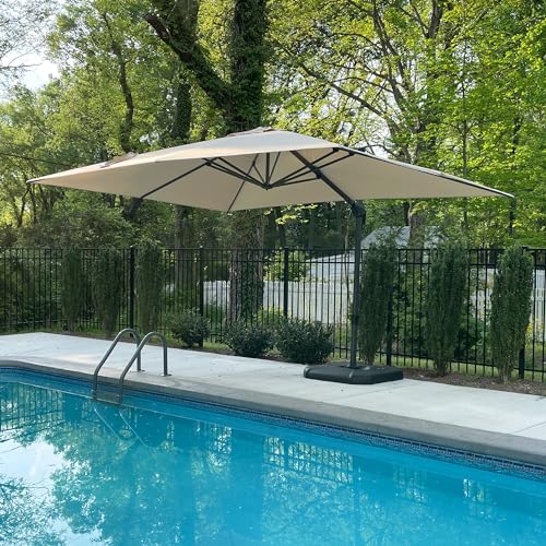  Purple Leaf 9' x 11.5' Outdoor Patio Umbrella with 360-Degree Rotation for Garden Deck
| Purple Leaf Beige Cantilever U