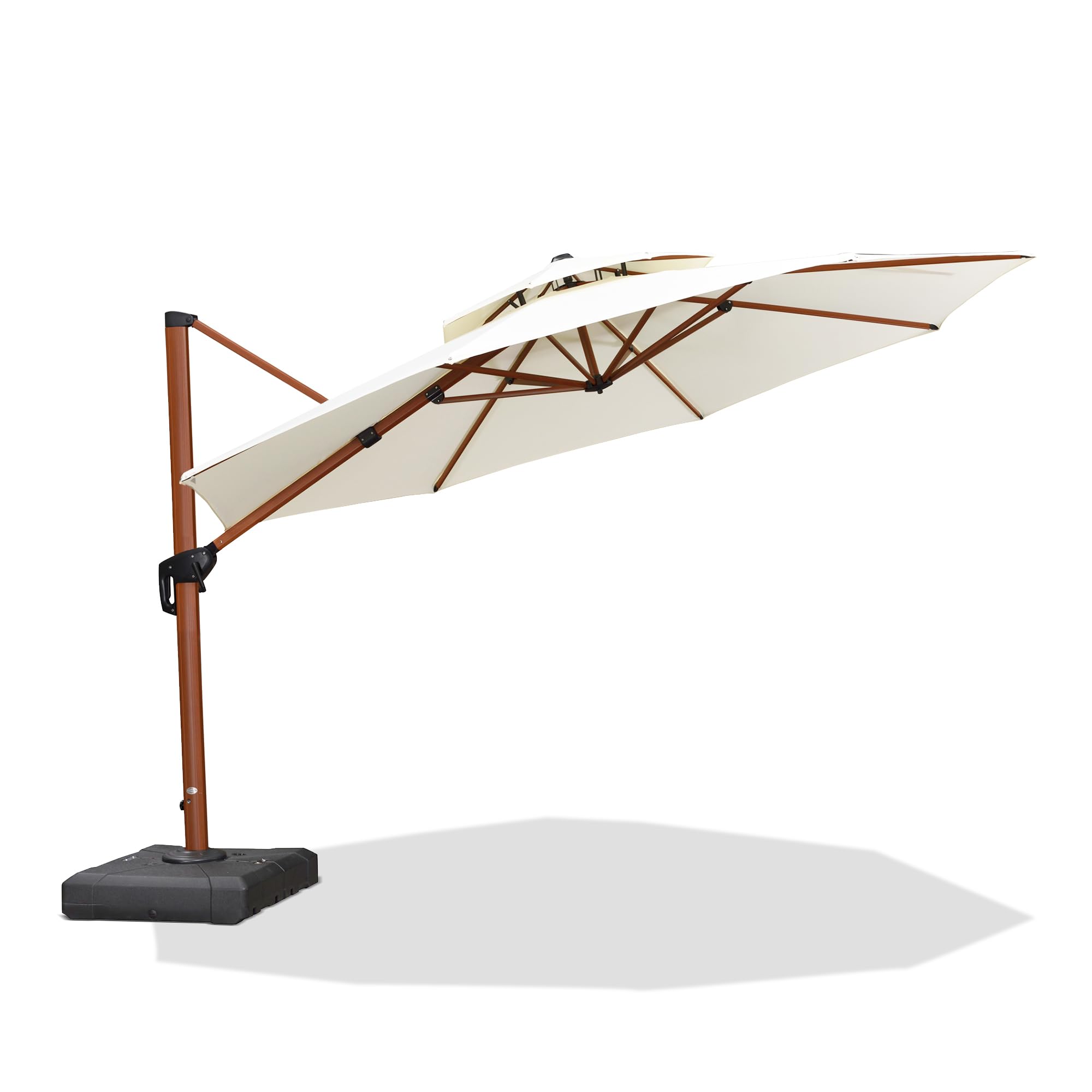  Purple Leaf 12ft Windproof Cantilever Umbrella for Garden Patio Sun Protection Heavy Duty
| Large Cream Purple Leaf 12f