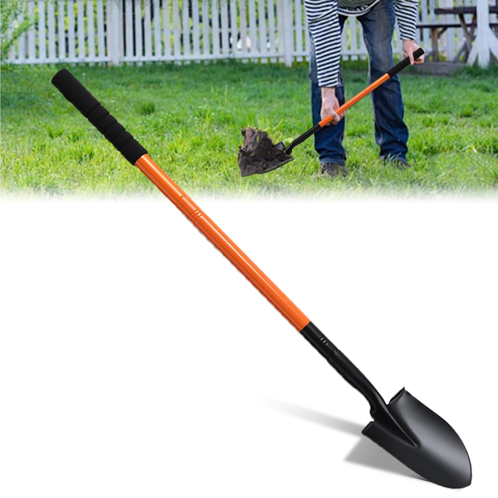 Small Metal Handle Garden Shovel for Digging, 4|7 Inch Heavy Duty Trench Shovel, Ideal for Gardening, Trenching, Plantin